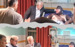 عیادت استاندار لرستان از جوان حافظ طبیعت که در آتشسوزی بام خرمآباد دچار سوختگی شد عیادت استاندار لرستان از جوان حافظ طبیعت که در آتشسوزی بام خرمآباد دچار سوختگی شد