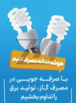 با صرفه جویی در مصرف گاز ،تولیدبرق را تداوم بخشیم 