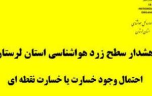 هشدار هواشناسی (سطح زرد)